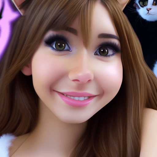 AI generated: hyper realistic photo of pokimane dressed as a cat girl