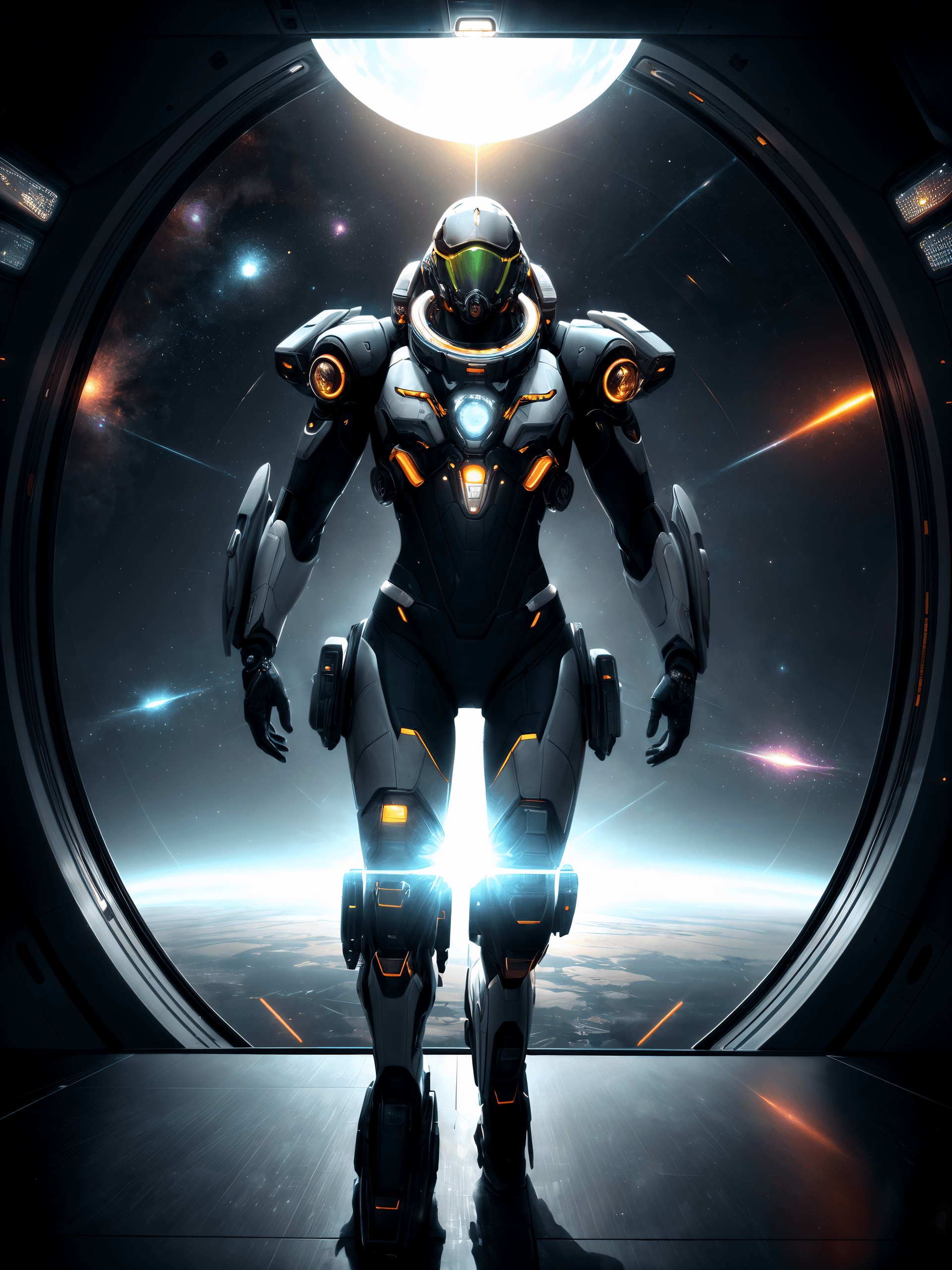 AI generated: (Award Winning Image, Masterpiece:1.2) , ornately crystallized space-time, the fractalized giant , s...