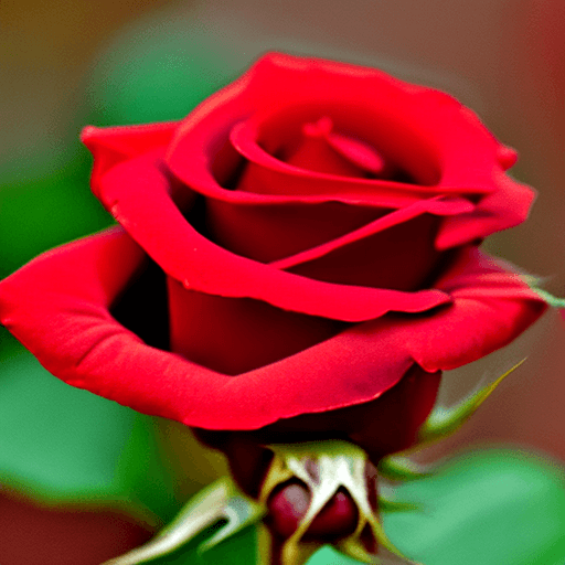 AI generated: baby red rose bud about to bloom