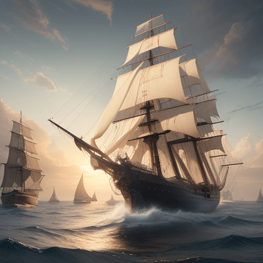 AI generated: Photo of a ultra realistic sailing ship, dramatic light, pale sunrise, cinematic lighting, battered,...