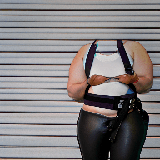 AI generated: High resolution photography, woman in armbinder, bondage, bdsm