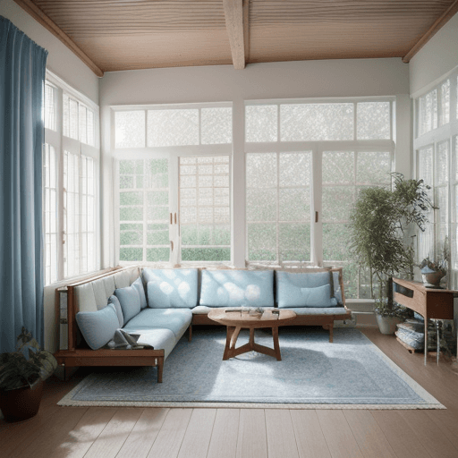 AI generated: High resolution photography interior design, dreamy sunken living room conversation pit, wooden floo...