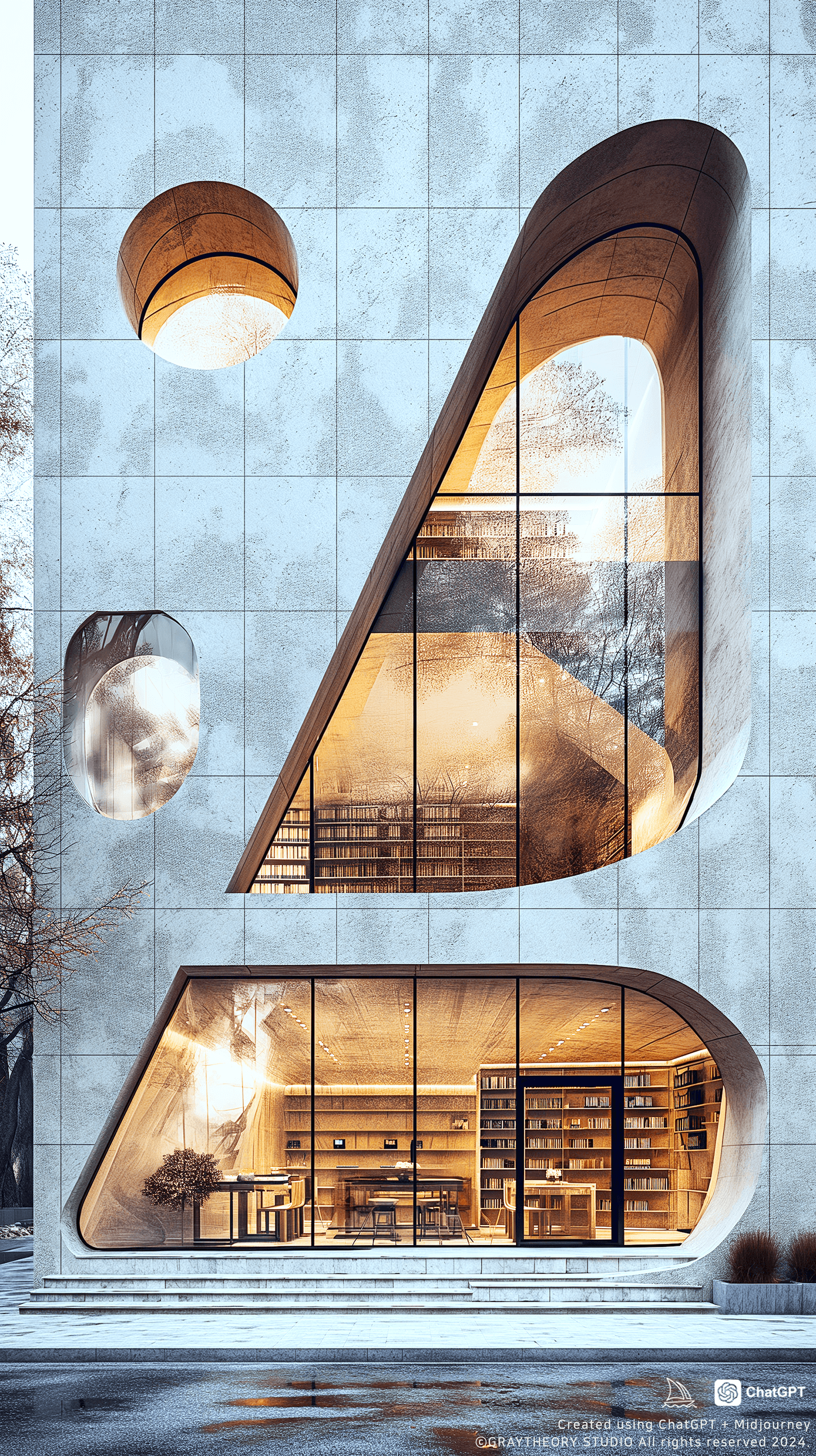 AI generated: cinematic, canon EOS 5d, minimalistic retail shop facede design,monochromatic color on facade walls,...