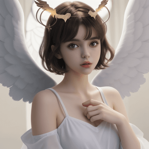 AI generated: daemon cute character with an angel halo