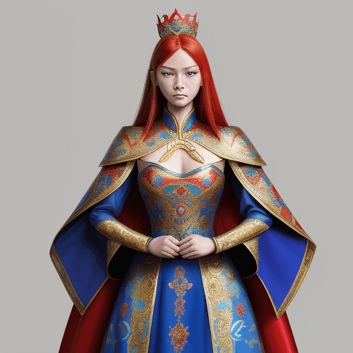 AI generated: Comic book Concept Art, a 10 year old protagonist, Mongolian and Bulgarian descendant, red hair and ...