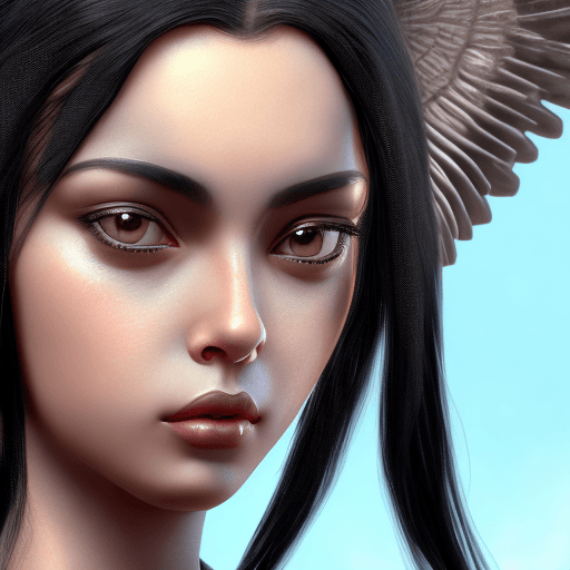 AI generated: Goddess close-up portrait ribcagel. Girl with black hair and slim. cinematic, hyper realism, high de...