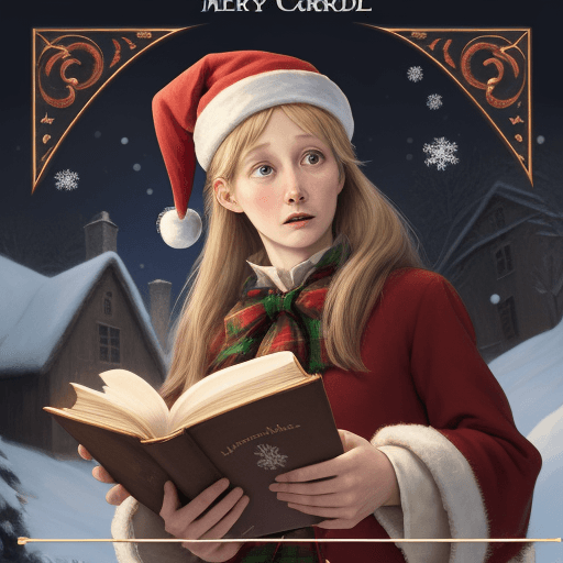 AI generated: Christmas carol book cover
