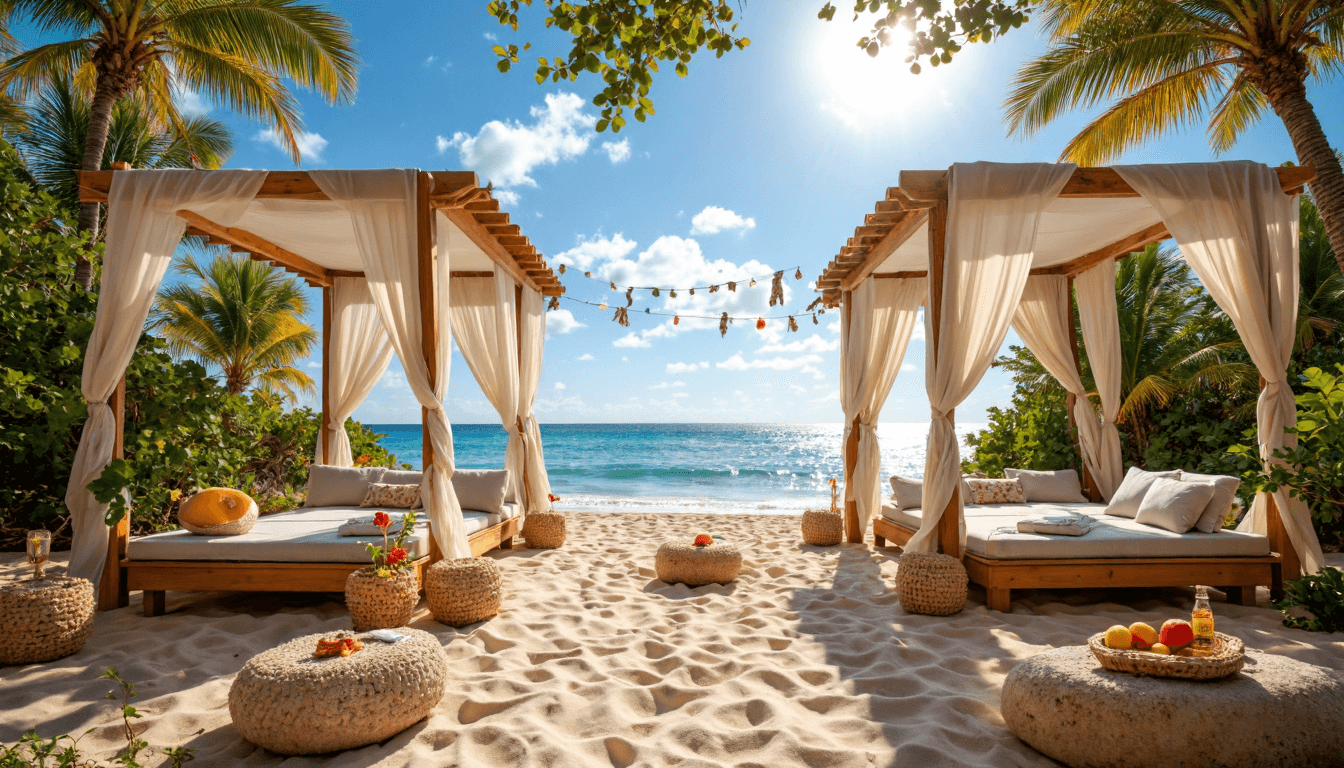 AI generated: A pristine coastal scene bathed in radiant daylight, where the sun shines high in a clear blue sky, ...