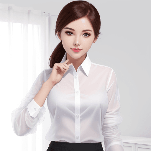 AI generated: USA charming, beauty business woman white shirt transparent fabric