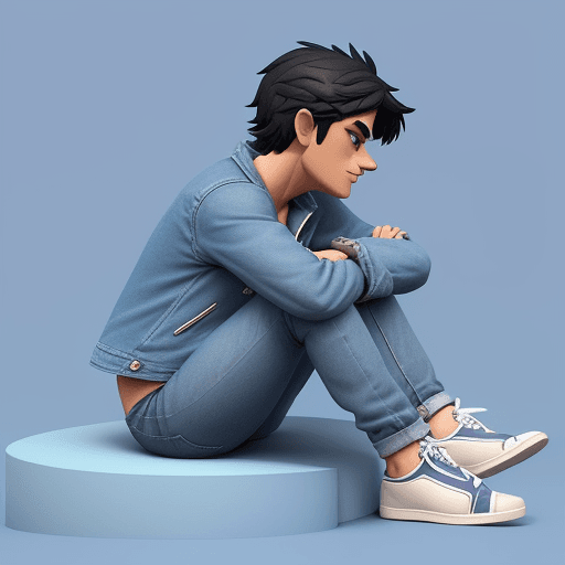 AI generated: Prompt: Create a 3D illustration of an animated character sitting casually on top of a social media ...