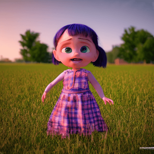 AI generated: Pixar style  girl playing in farm, 4k, 8k, unreal engine, octane render by cosmicwonder, hdr, photog...