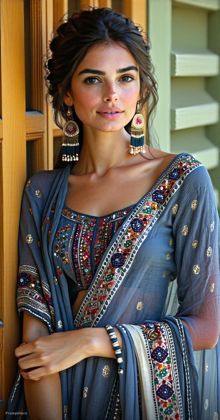 AI generated: Create a sexy girl in india style. and look like sexy.
