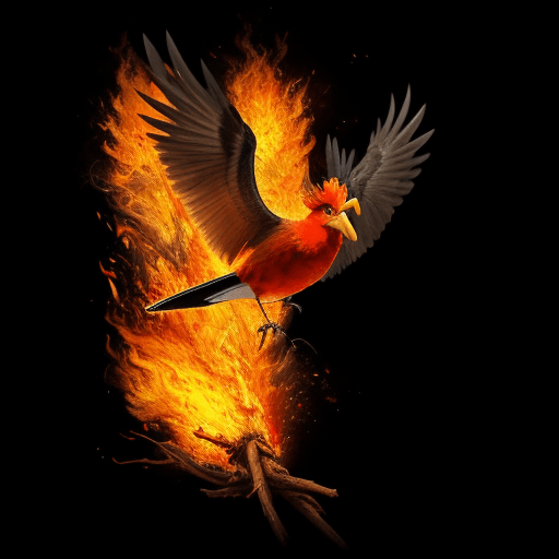 AI generated: a bird on fire
