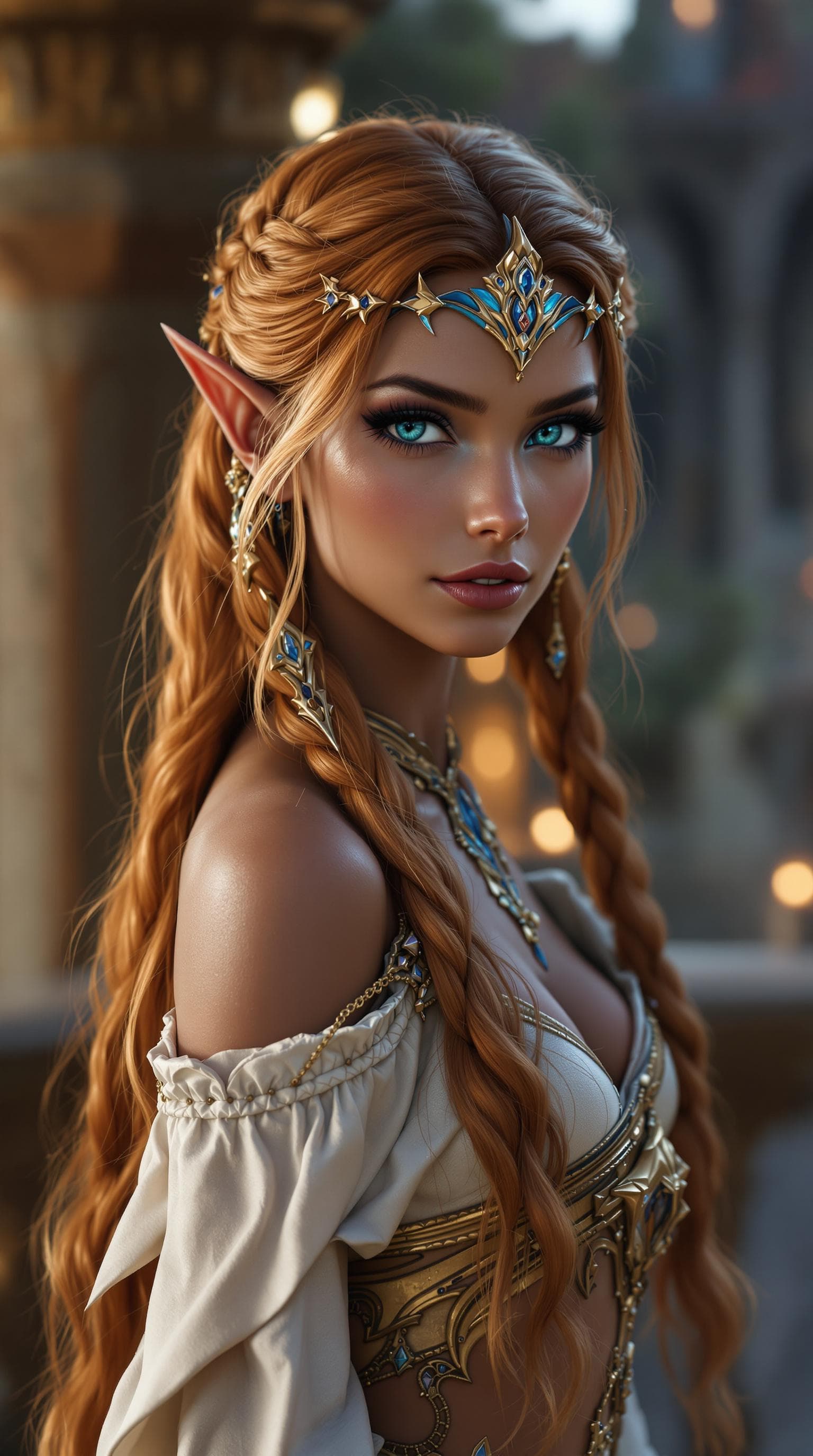 AI generated: a professional photo of a exceptionally of the most beautiful blood elf princess girl in the world, ...
