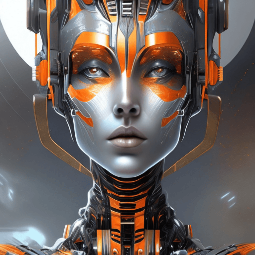 AI generated: scifi fantasy illustration beautiful robot, in the style of realistic hyper-detailed portraits, dark...