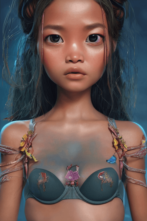 AI generated: Sentinelese princess in gorgeous lingerie, pretty smooth face, epic fantasy comic book style portrai...