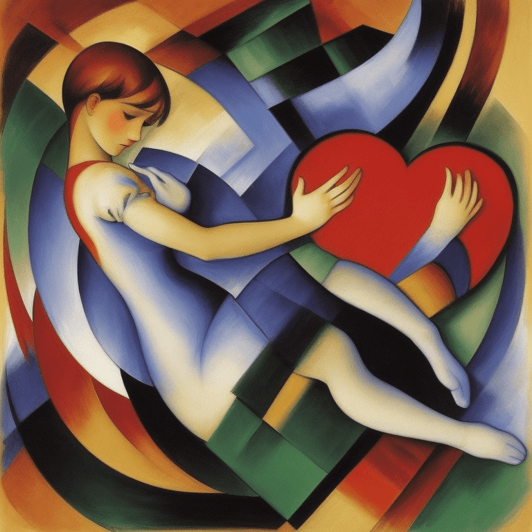 AI generated: painting, heart by Franz Marc