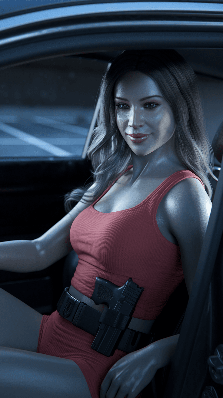 AI generated: full body portrait woman a powerful and dignified portrait ,A woman inside a car as an FBI undercove...