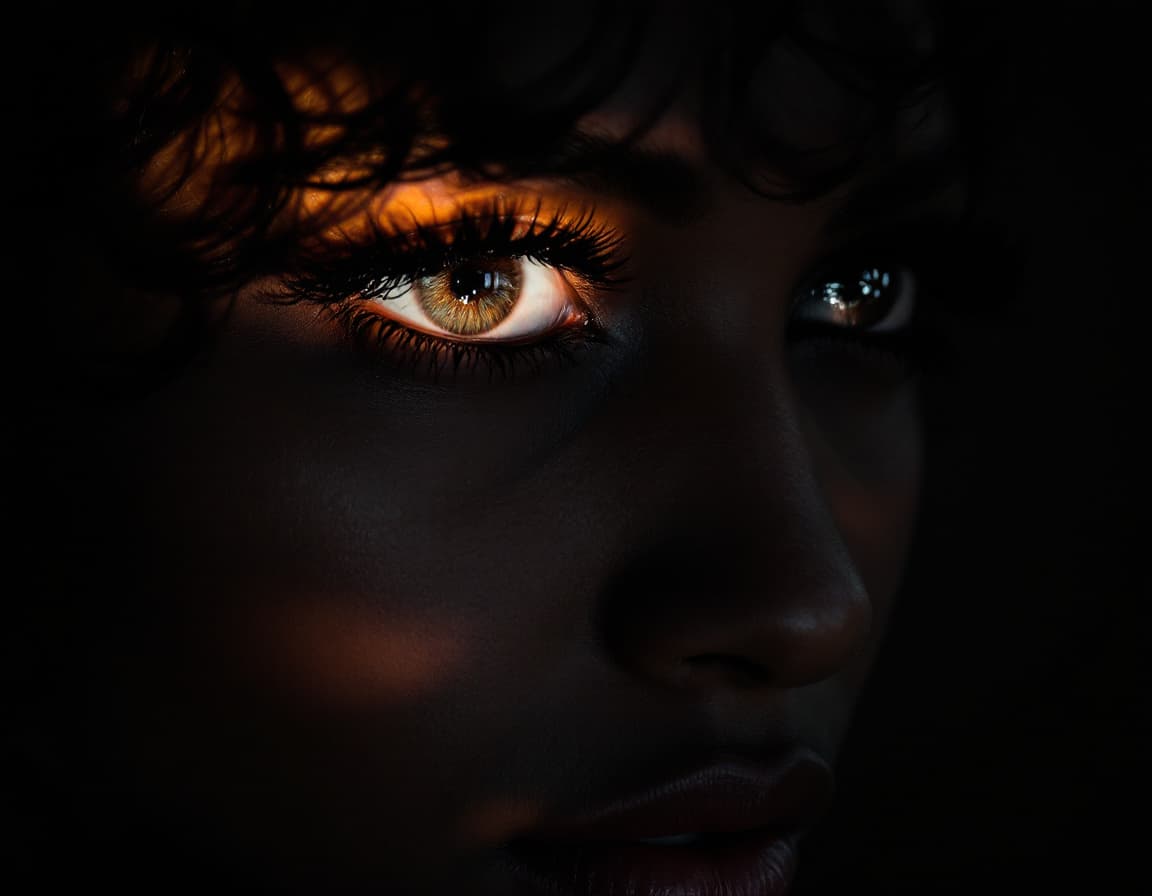 AI generated: bella mujer colombiana negra de 36 años, mirada mística, el rostro de la mujer muy detallado, con un...