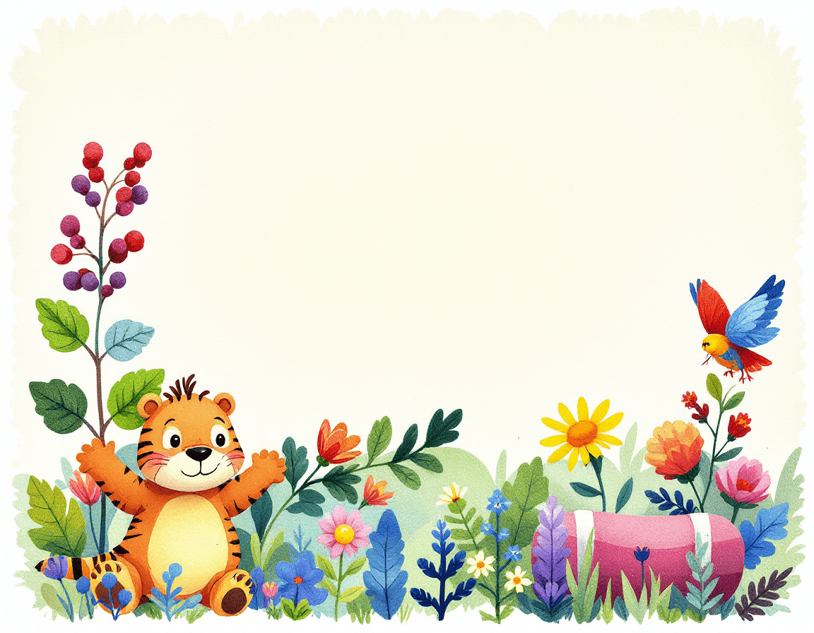 AI generated: fond de la couverture d'un livre parascolaire pour enfant avec une bordure et des couleurs sympa san...