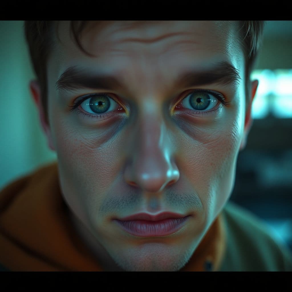 AI generated: uncanny thing looks directly into camera, hyper realistic