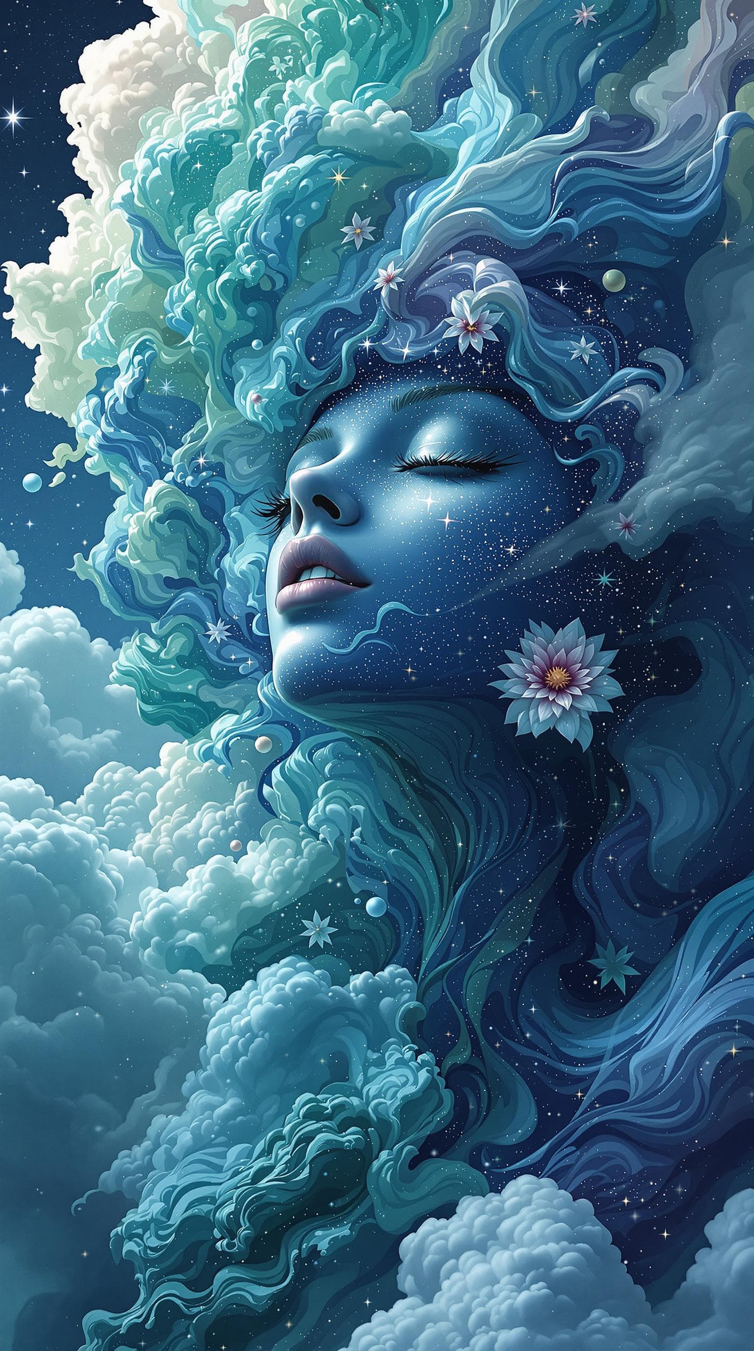 AI generated: photo illustration from a world in the clouds, in the style of tanya shatseva, the stars art group (...