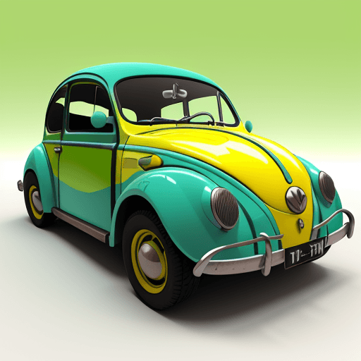 AI generated: logo icon, 3d, fusca,green yellow adventure, graphic design, realistc, High detail RAW color art, pa...