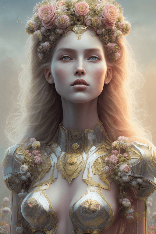 AI generated: mdjrny-v4 style of hyperrealistic full length portrait of gorgeous goddess | standing in field full ...