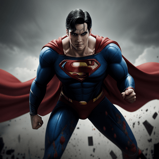 AI generated: superman with blood,4 k, ultra hd
