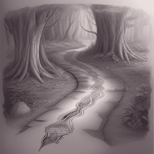 AI generated: ink path to magic art and very detailed sketch long path art high resolution 