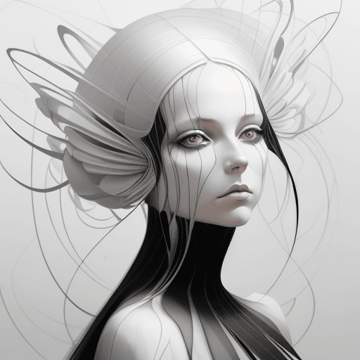 AI generated: Anne Bachelier's illustration style is conceptual (((op art))), in which the width and distance betw...