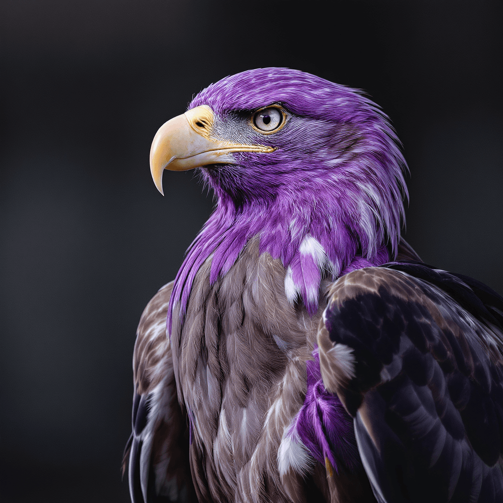 AI generated: feather of bird with purple color of eagle