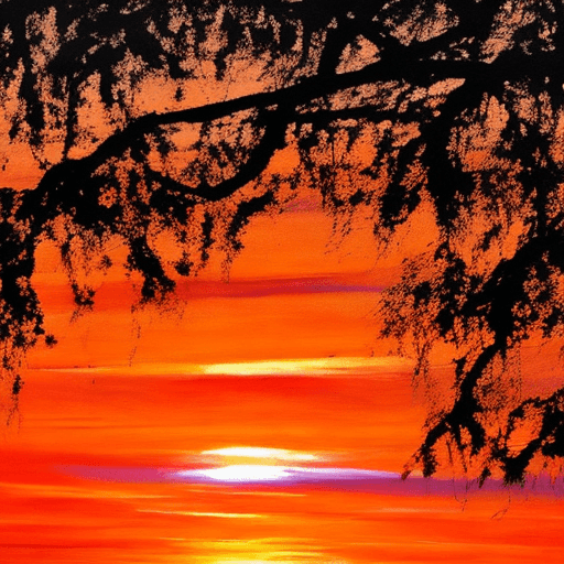 AI generated: orange sunset --ar 68:128 --s 750 --niji 5