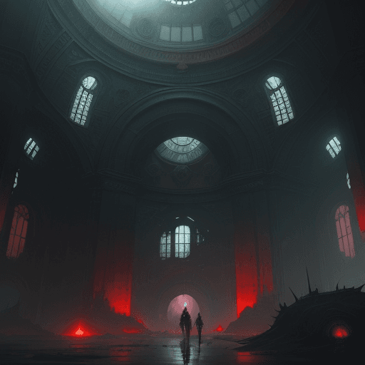 AI generated: concept art by greg rutkowski, a futuristic large inner garden under a great dome, desolate, covered...