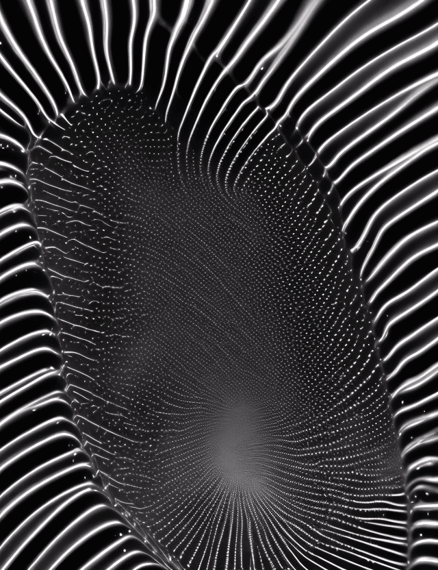 AI generated: An abstract scientific visualisation of ferrofluids. The image captures the moment the ferrofluids a...