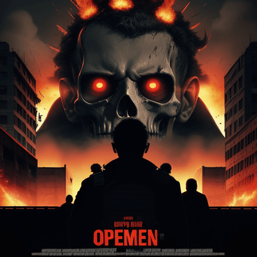 AI generated: Openheimer Movie Poster, An intense movie poster for 'Openheimer' dominated by a nuclear explosion, ...