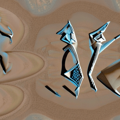 AI generated: Use geometric, flowing lines to create abstract human-alien figures. These beings could be surrounde...