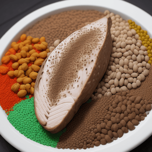 AI generated: high protein diet, realistic, high quality photo, colorful