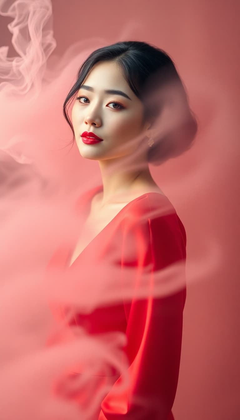 AI generated: "Fine art photograph. Refined, features, graceful and elegant, amidst swirling mist. Crisp imperial ...