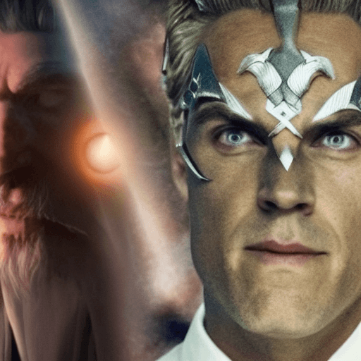 AI generated: jordan peterson norse god glowing eyes like thor
