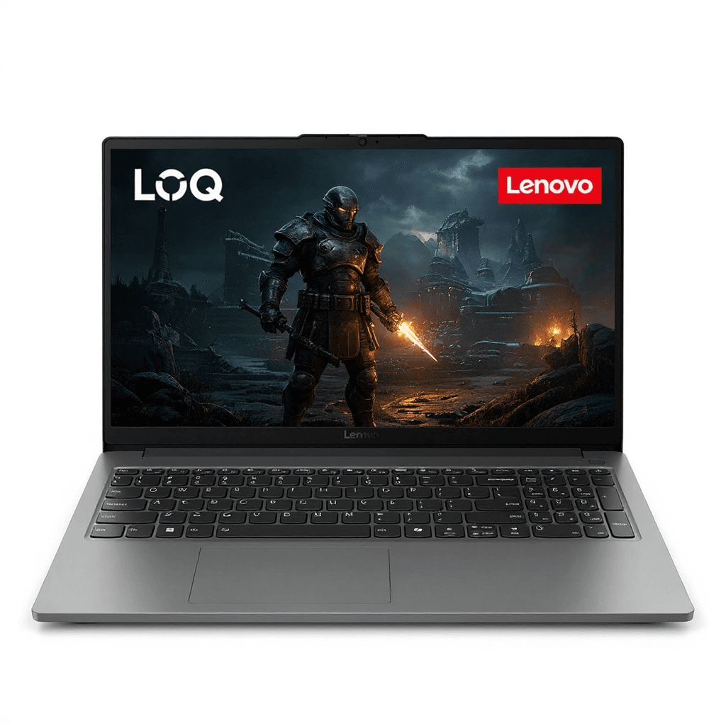 AI generated:  a stunning image (1000 pixeles x 1000 pixeles) ultra HD 4k, in white background of laptop Lenovo LO...