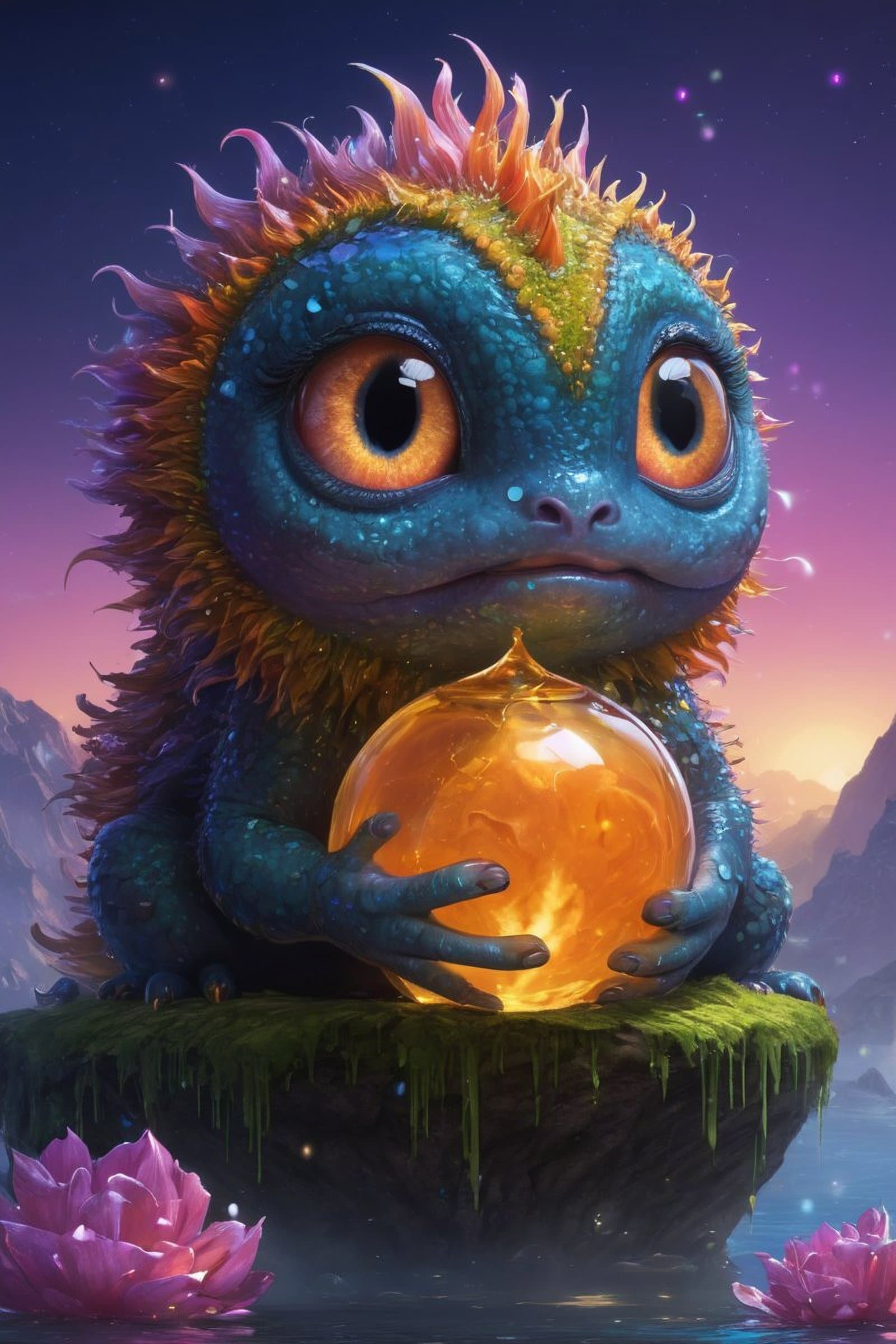 AI generated: victoria francs, detailed expressive eyes, fantasy style, the clever and quirky gelatinous nutbop sp...