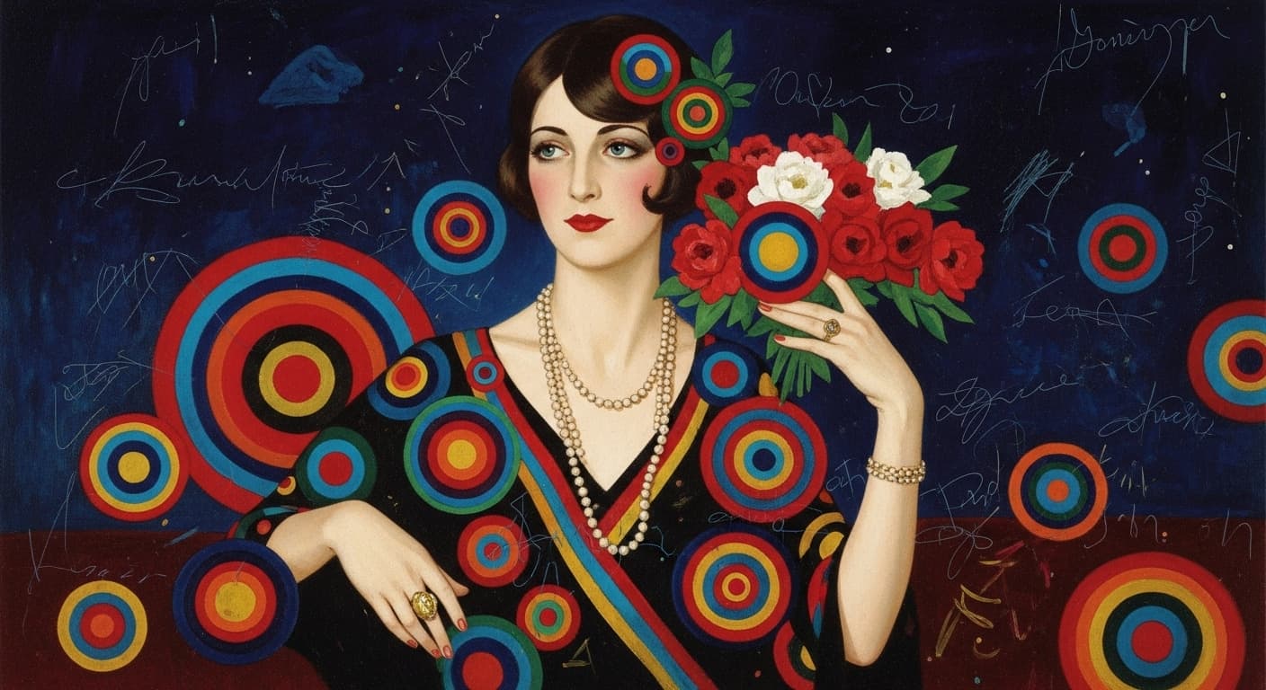 AI generated: Sonia Delaunay + Raoul Dufy + The Atmosphere of the Roaring Twenties: Delaunay's simultaneous color ...