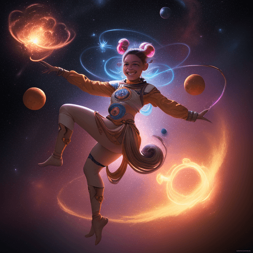 AI generated: high resolution cinematic portrait of a smiling young beautiful cute anthropomorphic female space mo...