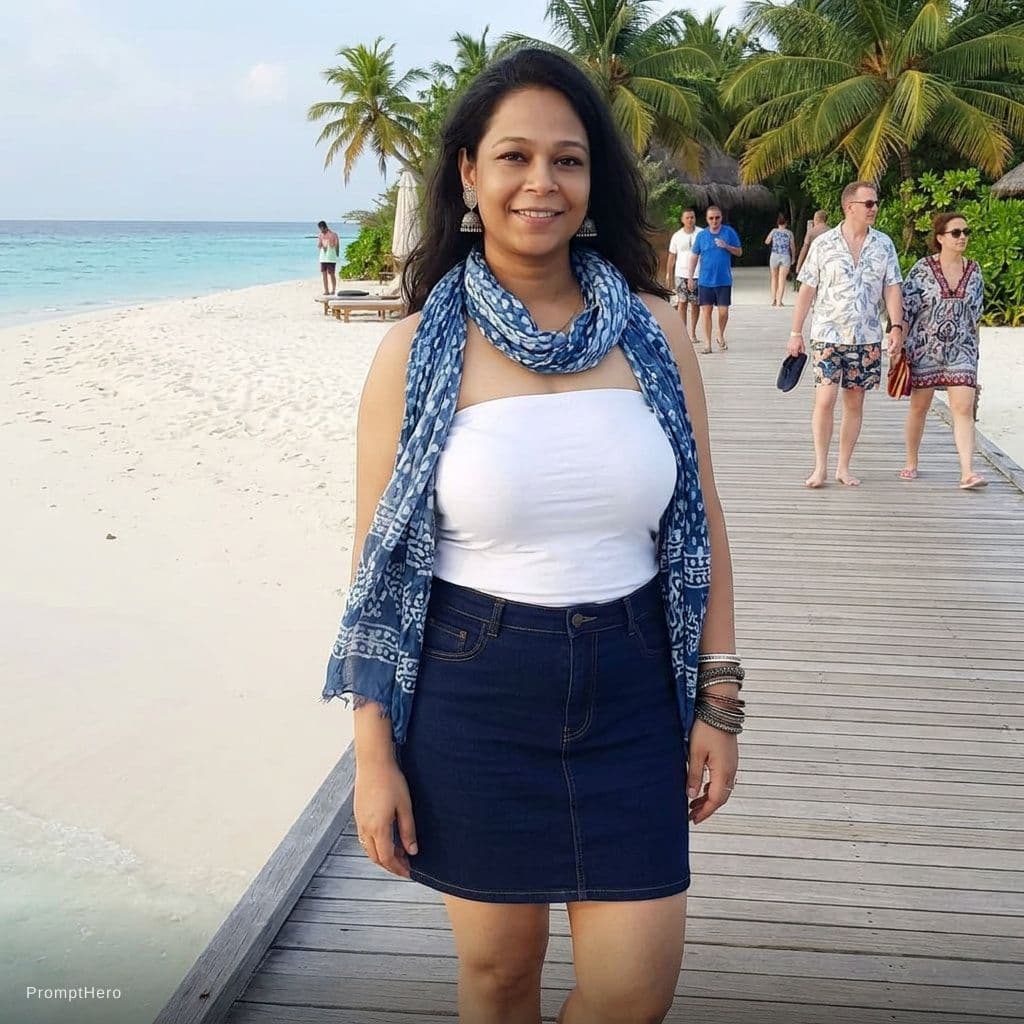 AI generated: My wife Neha was very conservative in nature. She always preferred to wear Saree or salwar suit. I i...