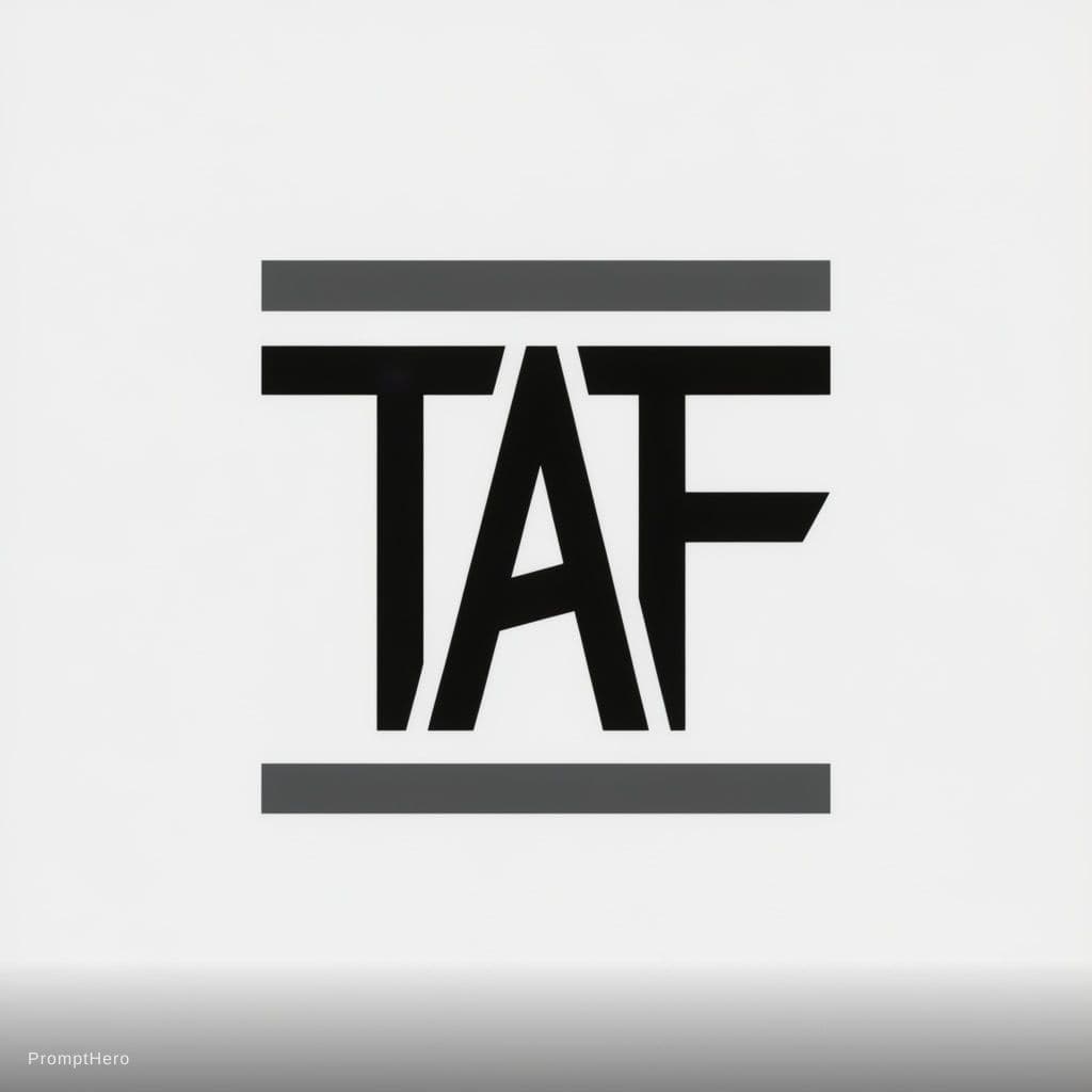 AI generated: Create an abstract monogram symbol derived from the letters T, A, and F.
Merge the three letters int...