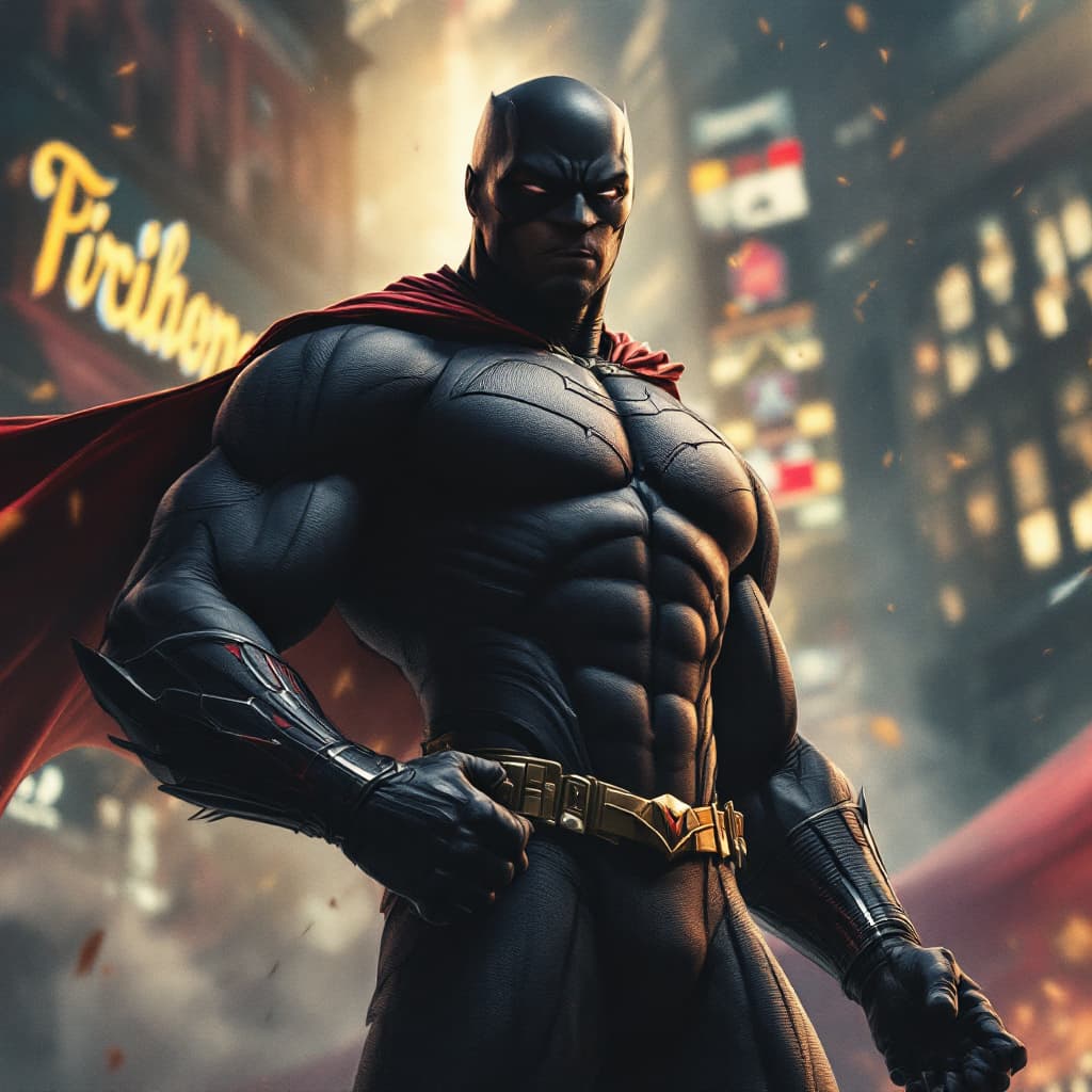 AI generated: 
BLACK MAN IN CONBINATION OF A SUPERHERO