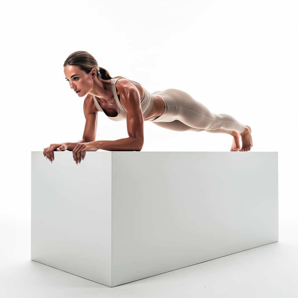AI generated: A amazing girl in. a flatiron postion in a white ped