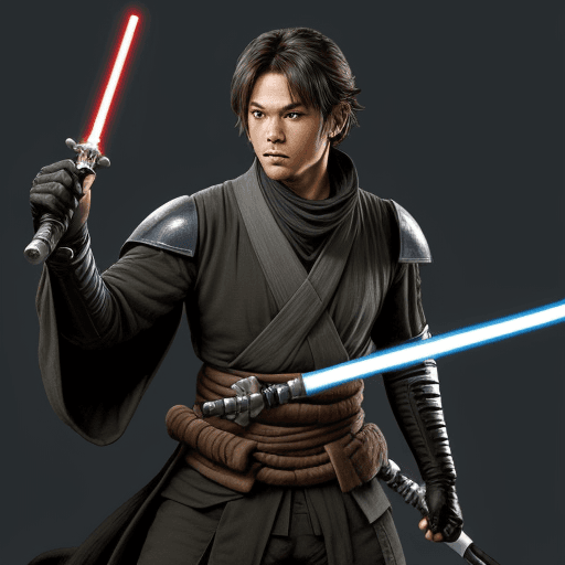 AI generated: skilled swordsman known for his prowess with a double-bladed lightsaber in star wars universe and mu...