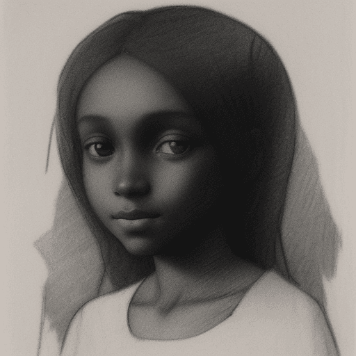 AI generated: an expressionist charcoal sketch by Odilon Redon, drawing, face only, a gorgeous black woman, hint o...